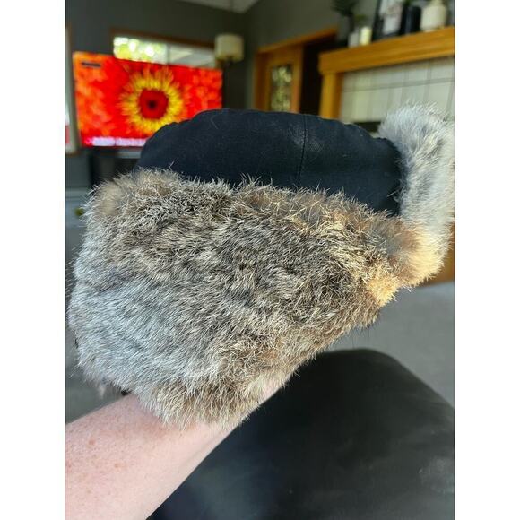 Mad Bomber Rabbit Fur Trimmed Trapper
Hiking Hunting Hat black Size L - Picture 3 of 11